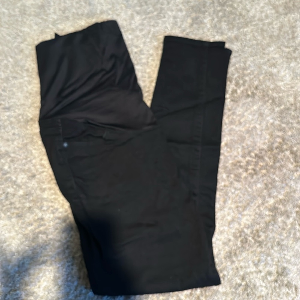 LOFT MATERNITY black jeans - size 8 with belly band. Worn only ONCE